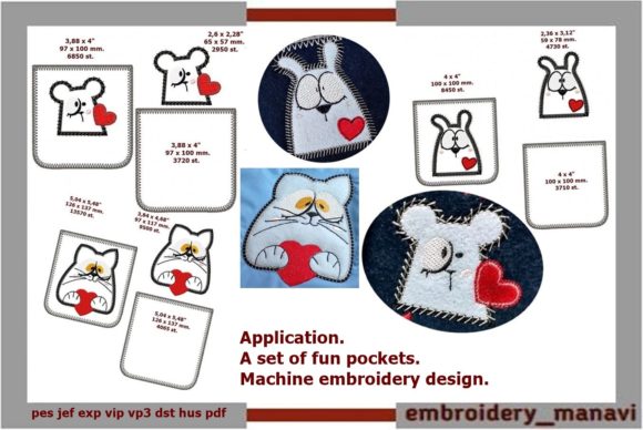 A Set of Fun Pockets Mouse Cat Rabbit