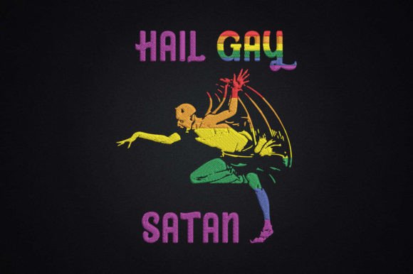 Funny Hail Gay Satan LGBT Goth Pride