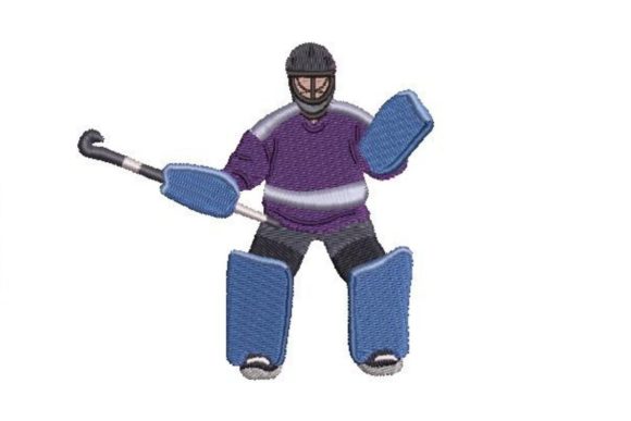 Hockey Goalkeeper Embroidery Design