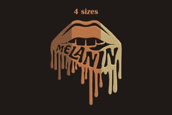 Melanin Lips Embroidery Design
